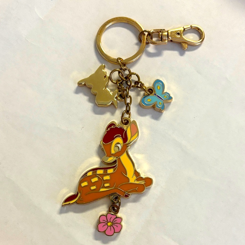 Disney Bambi Metal Keychain with Thumper and butterfly